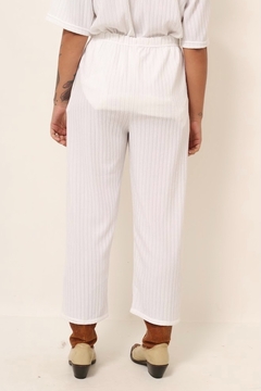 conjunto blusa + calca branco listras textura - comprar online