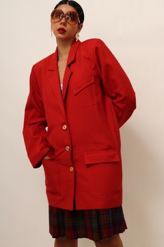 Blazer vermelho alongado vintage - loja online