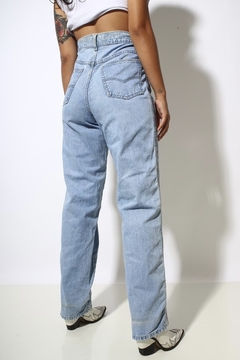 Calça jeans cintura alta vintage original det lateral na internet