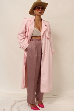 Trench Coat rosa candy forrado - loja online