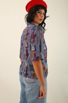 camisa estampada retangulo vintage - comprar online