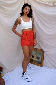 Imagem do Shorts vintage original cintura alta det viés preto frente