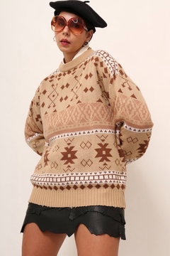 pulover bege westwrn vintage na internet