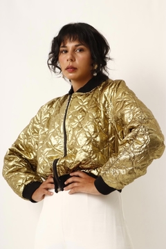 jaqueta cropped dourada forrada - comprar online