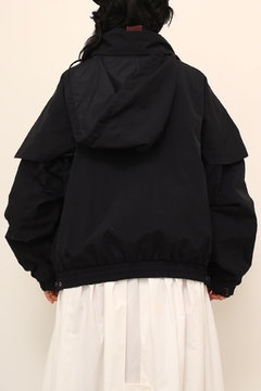 Jaqueta preta nylon bolsos - comprar online