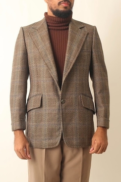 Blazer xadrez forrado marrom