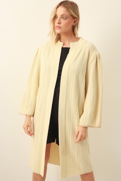 Cardigan tricot longo manga bufante - Capichó Brechó