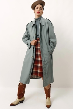 trench coat verde mint forrado longo na internet