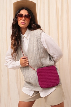 Bolsa camurça fucsia vintage - loja online