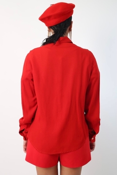 camisa vermelha chic vintage - comprar online