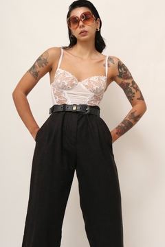 Calça cintura mega alta vintage ampla - comprar online