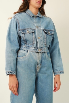 Jaqueta jeans forum cropped vintage - loja online