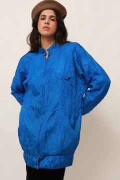 Parka azul cintilante disco vintage forrado - comprar online