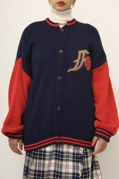 Imagem do Cardigan tricot pulover esportivo manga bicolor