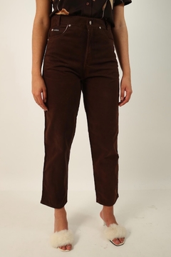 Calça jeans marrom cintura mega alta - loja online