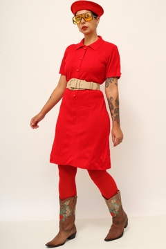 Vestido vermelho polo vintage