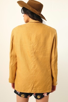 blazer linho amarelo forrado vintage - loja online