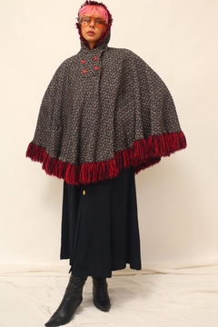 Poncho tricot franjas western