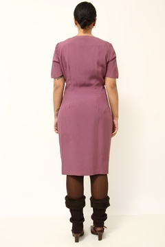 Vestido roxo vintage forrada - comprar online