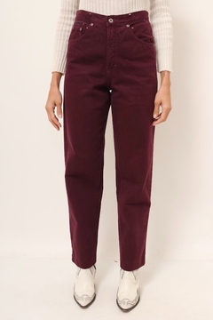 calça jeans cintura alta roxa vintage - loja online