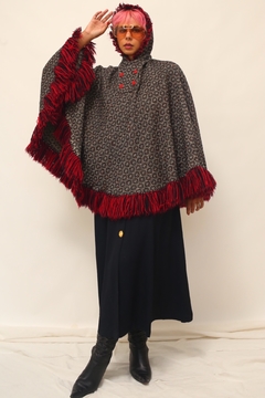 Poncho tricot franjas western - loja online