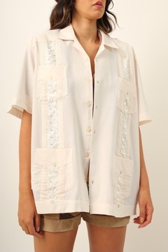 Camisa off white bordada vintage - loja online