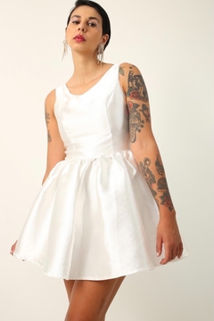 Vestido curto acetinado forrado vintage - comprar online
