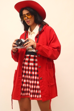 Casaco vermelha caouz manga longa vintage - comprar online