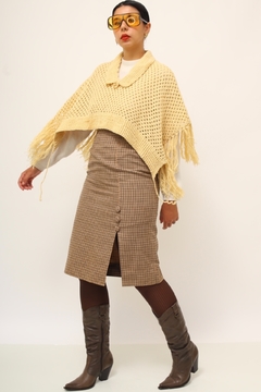 Imagem do Poncho off white franjas vintage