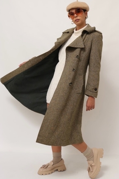 casaco Lã verde xadrez forrado vintage - comprar online