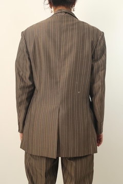 conjunto listras calça + blazer forrado vintage - Capichó Brechó