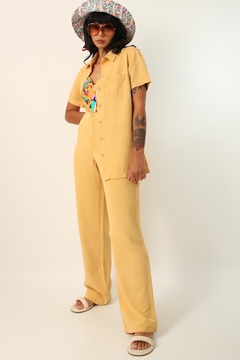 Conjunto Calça + Blusa amarela vintage na internet