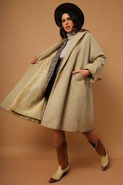 casaco 100 % lã amplo forrado vintage - loja online