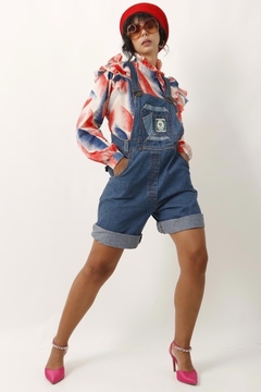 jardineira jeans vintage 90’s bermuda