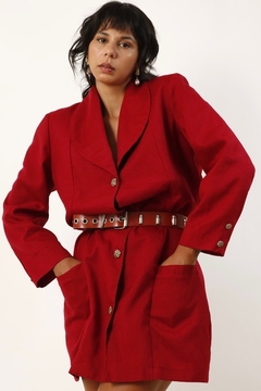 vestido blazer vermelho longo vintage - comprar online