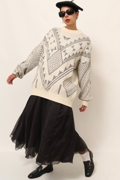 pulover longo off white western - comprar online
