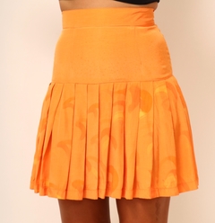 Mini Saia laranja curta pregas vintage - loja online