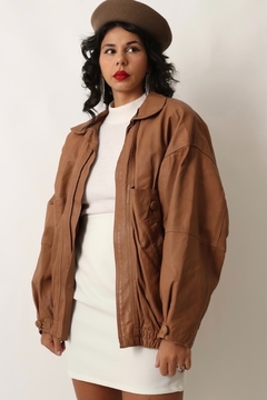 jaqueta couro marrom forrada vintage - loja online