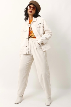 jaqueta jeans off white quadrada vintage - loja online