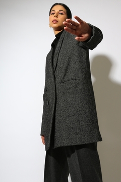 Imagem do casaco forrada longo grosso bolso frente