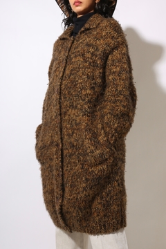 casaco tricot bem macio longo bolso - comprar online