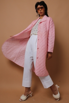 Robe matelasse rosa acetinado vintage