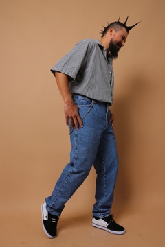 calça jeans azul grossa vintage