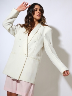 blazer off white oversize todo forrado - comprar online