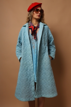 Imagem do robe matelasse azul celeste vintage