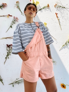 jardineira jeans rosa vintage 90’s - comprar online