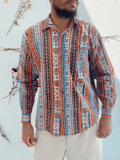 camisa estampa africa fita vintage - loja online