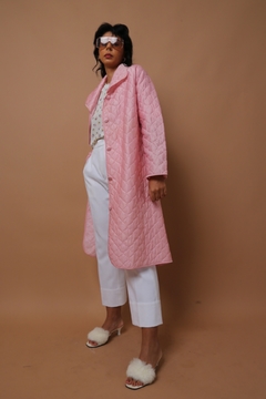 Robe matelasse rosa acetinado vintage - loja online