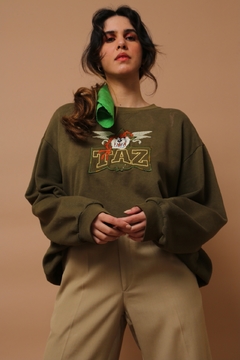 moletom Taz verde militar vintage 90’s - loja online