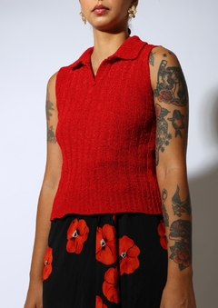 blusa tricot gola textura vintage - comprar online